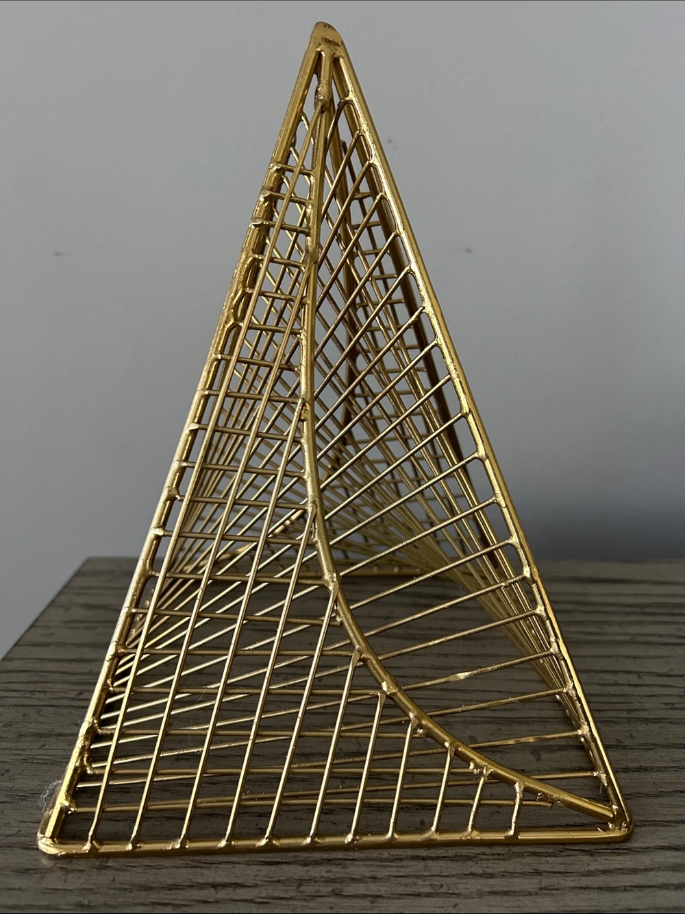 Kroh Gold Pyramid Wire Sculpture